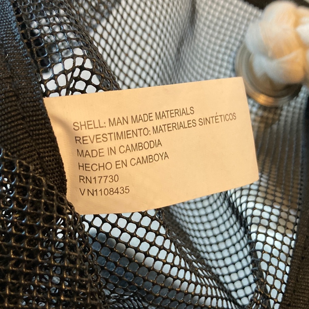NWOT Black Mesh Tote w/Rope Handles and Colorful Patches - Picture 5 of 8